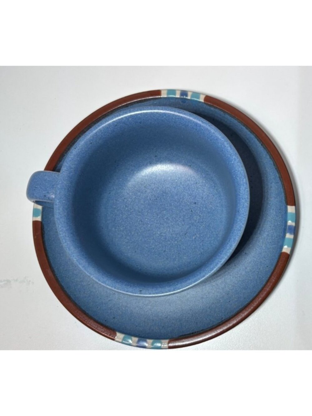 Dansk Mesa Sky Blue Set of 2 Coffee Tea Cup with Saucers - Picture 4 of 7